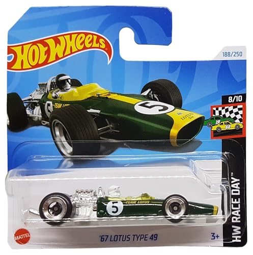 Image of Hot Wheels '67 Lotus Type 49, Race Day Series, 1:64 Scale, Ford, Team Lotus, 2024 Release,Red