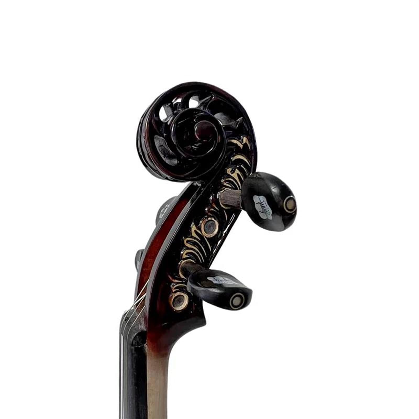 Violino Set Master in legno d'acero 4/4 nervature per violino e intarsio sul manico, bel suono della conchiglia, chiaro e melodioso