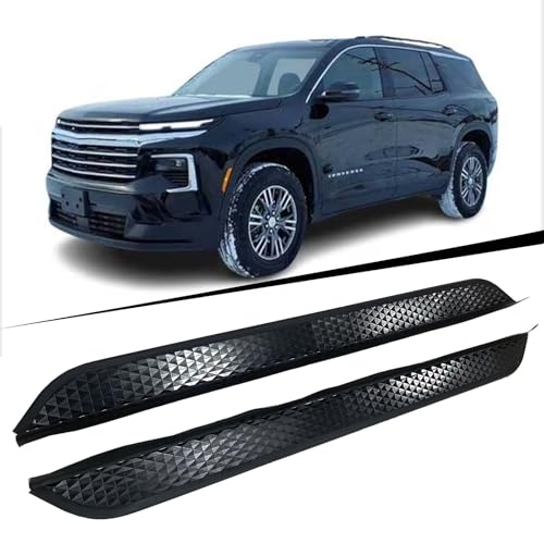 All Black Running Board Fits for Chevy Traverse 2024 2025 2026 Aluminum Side Step Side Bar Car Protect Stairs Pedals with Mounted Brackets Screws 2PCS/Set