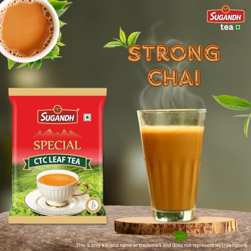 Image of Sugandh Special CTC Leaf Tea | 250GM X 3 | 750GM | Pack of 3 | CTC Processing | Directly Sourced from Farm | Strong and Rich in Taste| Natural Ingredients | A Perfect Premium Cup of Tea for Chai Lover
