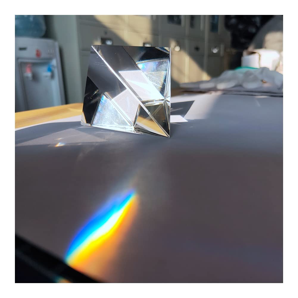 Prisme Pyramide En Verre Optique Arc-en-Ciel – Cristal Égyptien Rectangulaire Pour Réfraction Lumière, Décoration Feng Shui Et Étude Scientifique