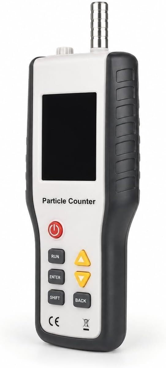 Partikeldetektor PM2.5 HT-9600, Staubzähler mit LCD-Display, 7,1 cm (2,8 Zoll), Luftqualitätsmesser für die Überwachung von 0,3-2 Mikron, Temperatur und Luftfeuchtigkeit
