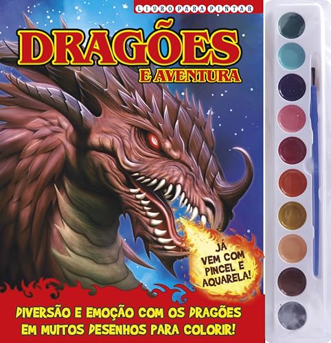 dragoes livro para pintar aquarela 10 cores