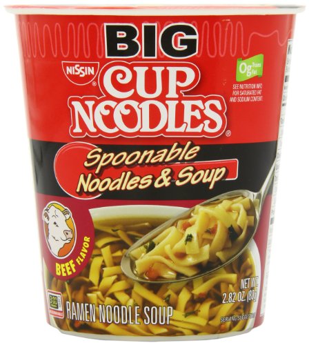 Nissin Big Cup Noodle, Beef, 2.82 Ounce (Pack of 6)