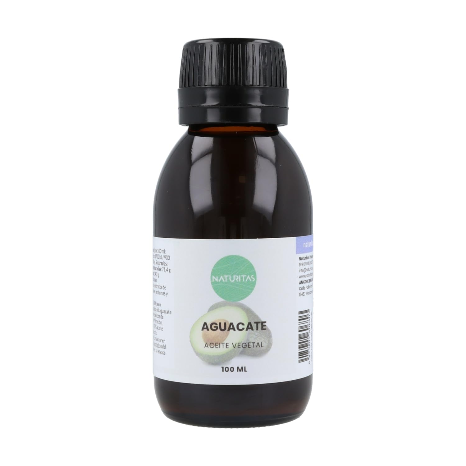 Aceite vegetal de aguacate | 100 ml | Naturitas Essentials | Aceite de aguacate prensado en frío | Nutrición y elasticidad para la piel | Masajes y Aceites
