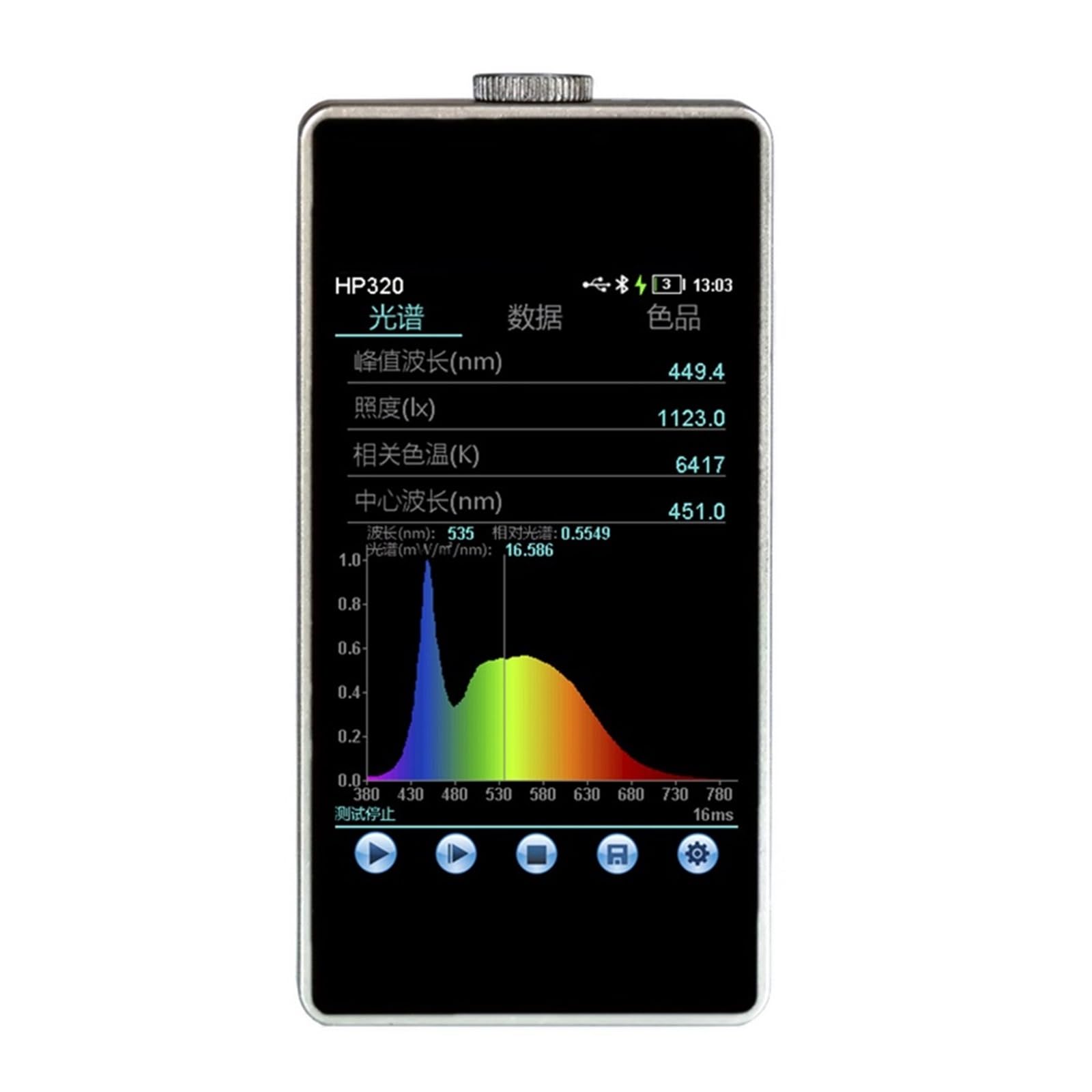 Tint Meter, HP320/HP330 Portable Spectrometer Spectral Illuminance Meter, Color Temperature Meter Handheld Spectral Analyzer 380-780nm(HP320)