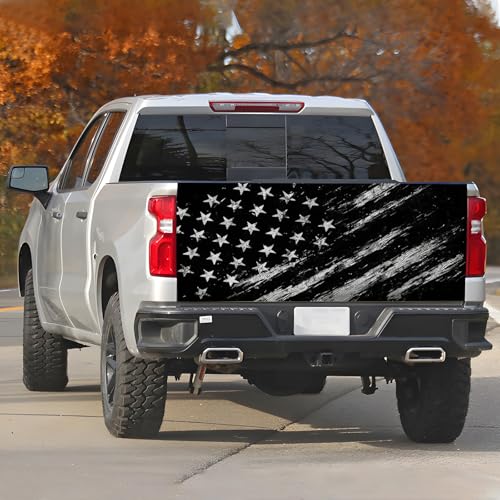 Image of Turck Tailgate Wraps Decals - 66x23.6 in Tailgate Decals for Trucks, American Flag Tailgate Graphics for Trucks Pickup Personalized Decoration, American Flag Tailgate Decal