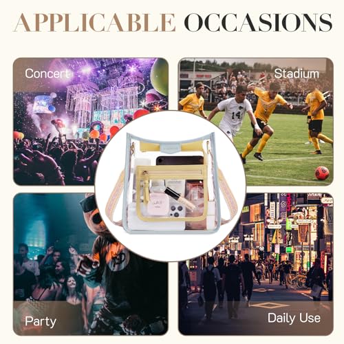 Image of Missnine Clear Crossbody Bags for Women Stadium Approved Clear Purse for Concert Transparent Plastic Bag with Guitar Strap