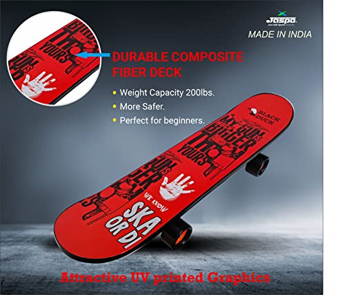 Buy Jaspo Black Duck Fibre Skateboard - 26X6.5 Inch, Fully Assembled for All Ages (Gunshot) - Fiber Online at Low Prices in India - Image 4