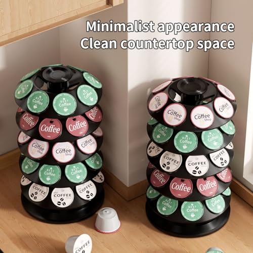 Image of K Cup Holder, Coffee Pod Holder for Keurig Pods - 40 Capsule Spinning Organizer with 360 Turntable, Also Fits Nescafe Dolce Gusto Pods, Space Saving for Kitchen Counter & Office