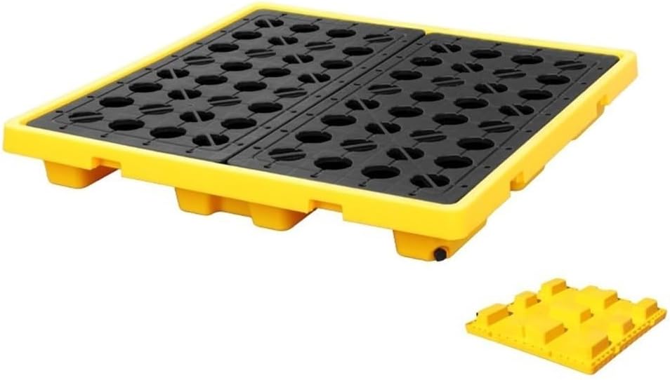 Modular Spill Platform Spill Containment Platform with Grating Anti-Leakage Pallets Spill Containment Tray(66 * 36 * 12cm)(49 * 35.5 * 10cm)