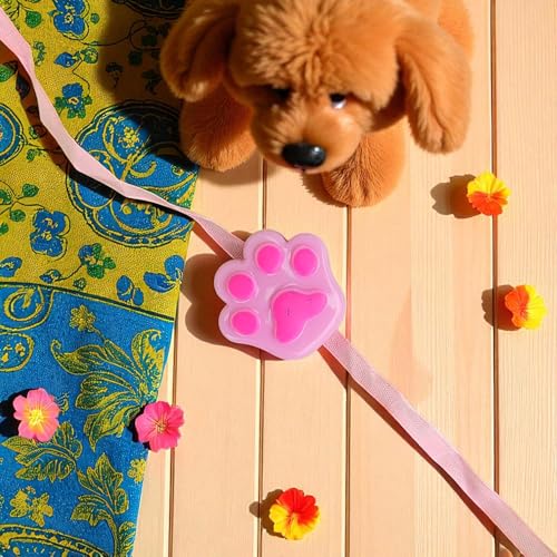 Image of Paw Rakhi Combo for Your Loved Pets | Rakhi for Dog /Cat | Sharpner | Free Tilak Set | PoPo Toys | Assorted Color (Any 2)