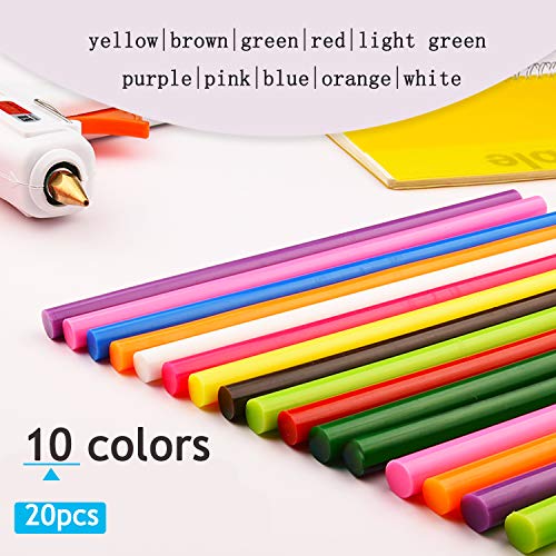 Colored Hot Glue Sticks,Length 9.84 In, 0.43 In Dia,20Pcs, Large Hot Melt Glue Sticks For Glue Gun,Adhesive For Materials For Kids, Diy Art Craft, Sealing Dent Repair And Gluing Projects #TOP1