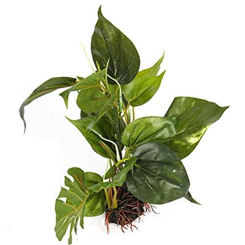 Cnz Aquarium Fish Tank 10" Green Lifelike Underwater Plastic Plant Aquatic Water Grass Decor #TOP1