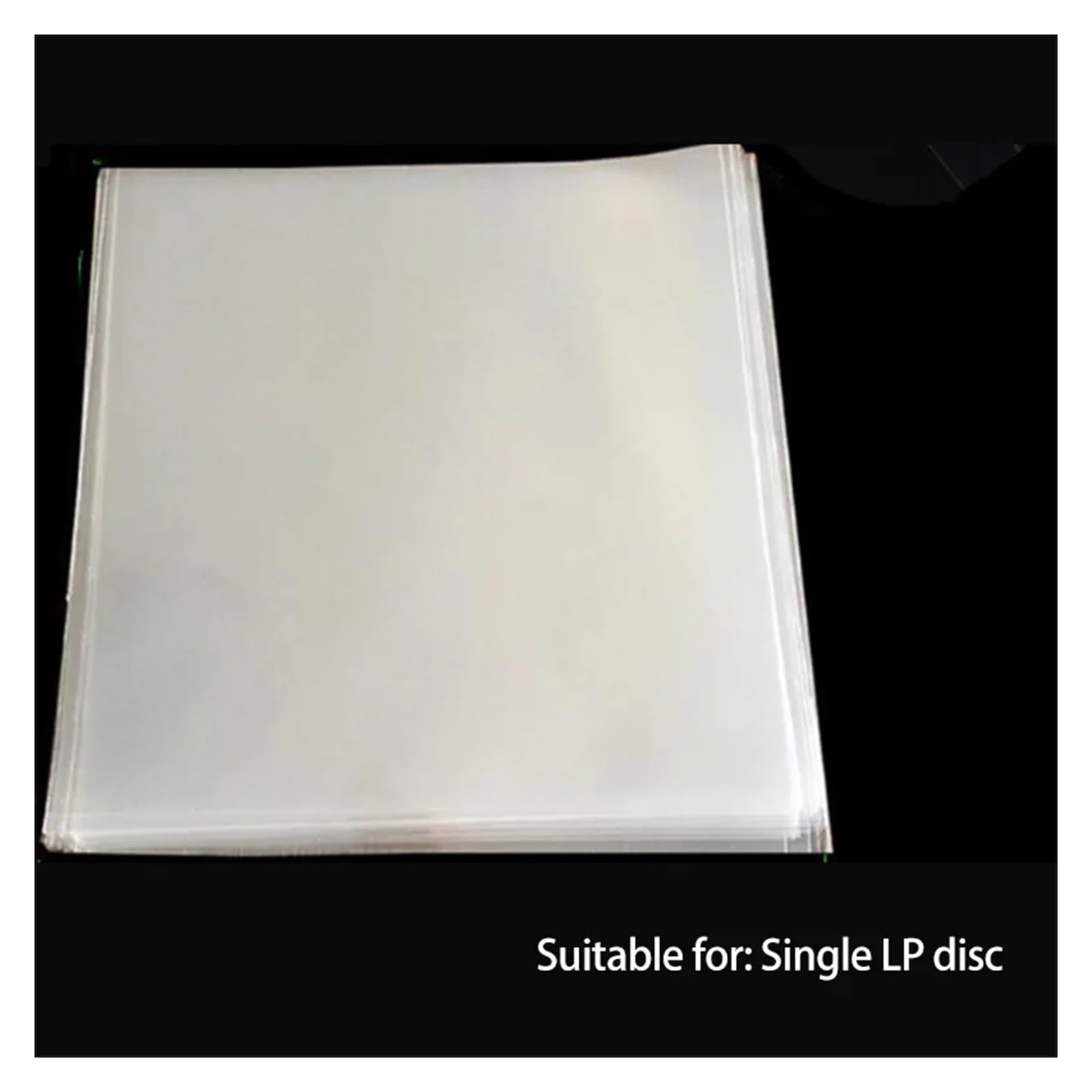 100 Pezzi LP Vinile Disco Borsa 12 Pollici Esterno Sacchetto Protettivo Nero Busta di plastica Sacchetto Vinile Disco Manicotti Interni per Dischi in Vinile