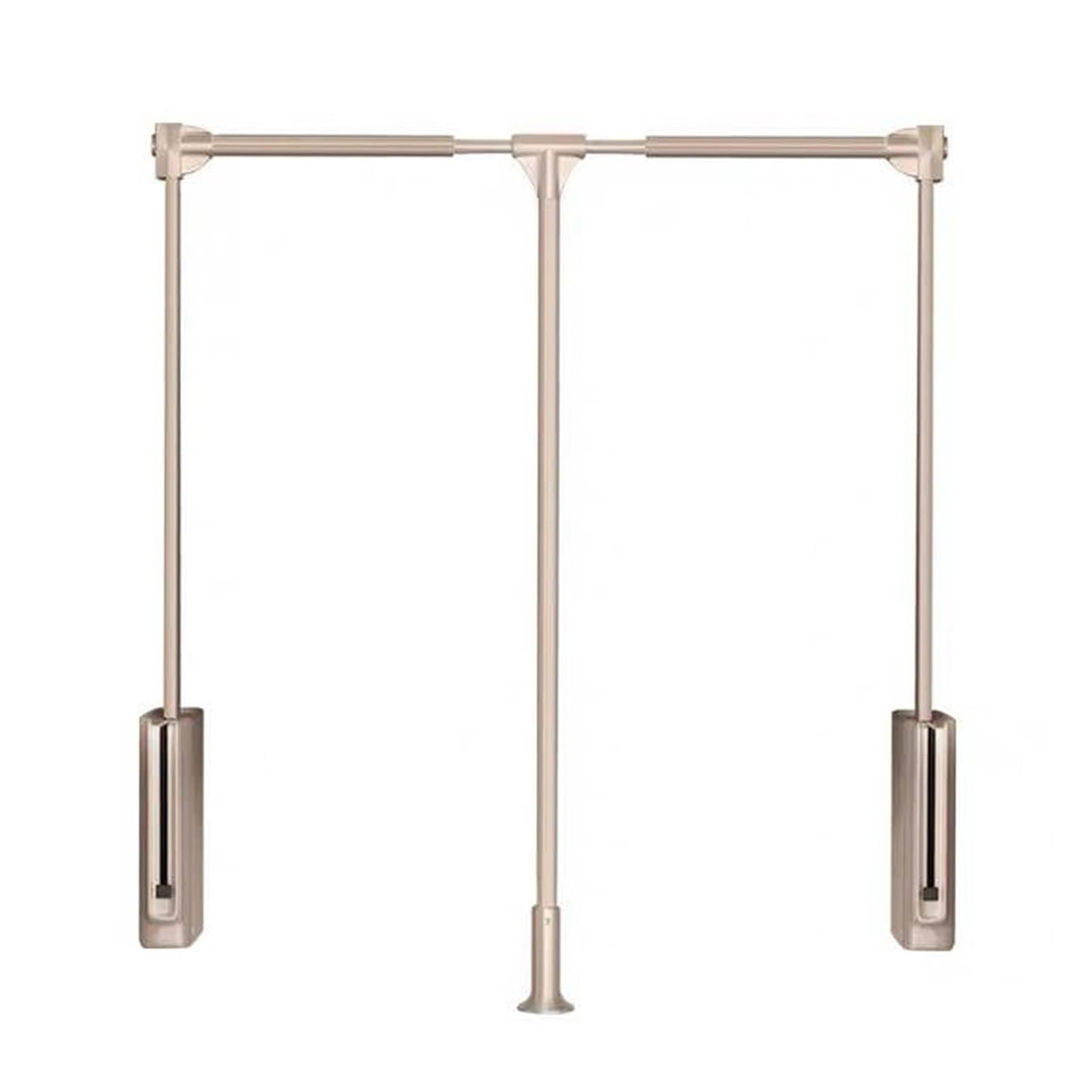 GLETSF Adjustable Pull Down Clothes Rail - Stainless Steel Extendable Clothing Organizer, Double Damping Slide Rail, Heavy-Duty 30kg Capacity Sliding Wardrobe Rod, Space-Savin,One Color-660-890mm