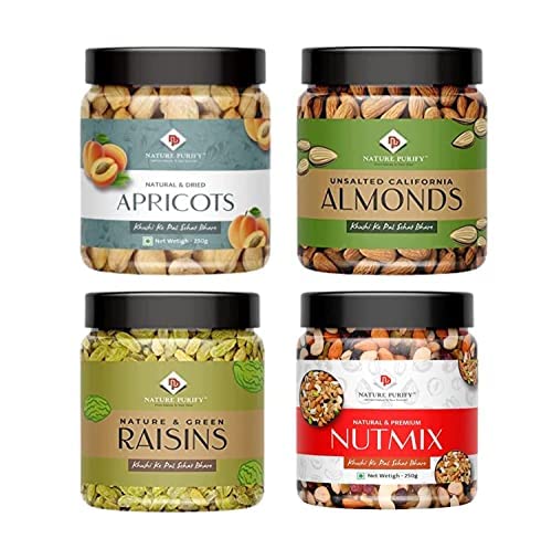 Nature Purify Dry Fruits Gift Pack for 400g (Almond, Mixed Nuts, Raisins, Apricot - 100g Each) (B0BTZ4CZF9) Amazon Price History, Amazon Price Tracker