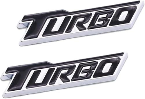 Miniatura 8 de 2 calcomanías de metal con emblema de letras turbo 3D para carrocería lateral de automóvil universales (rojo plateado)