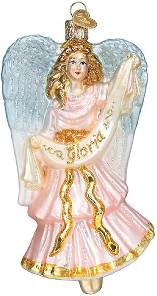 Old World Christmas Nativity Angel Glass Blown Ornament for Christmas Tree, Handcrafted Holiday Decoration, Religion Collection