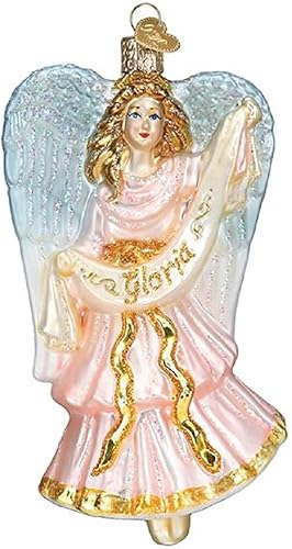Old World Christmas Nativity Angel - Adorno de cristal soplado para árbol de Navidad, decoración navideña hecha a mano, colección religiosa