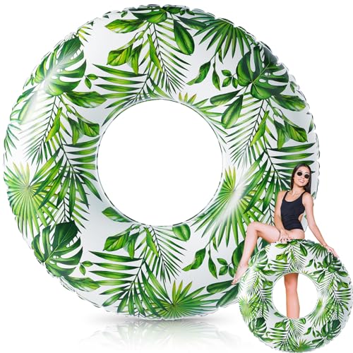 Simgoing Jumbo Pool Ring with Tropical Leaves
