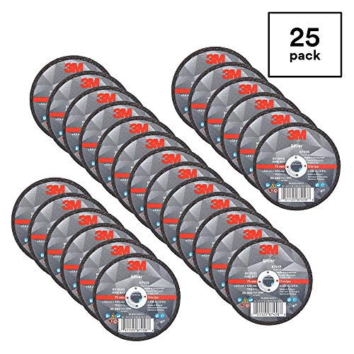 3M Silver Cut-Off Wheel, 87458, T1, 3 in x .035 in x 3/8 in, Pack of 25, Precision Shaped Grain, Pipe Cutting, Stainless and Mild Steel, Metal Fabrication, Metalworking - Thumbnail 2