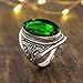Chrome Diopside Ring Large Oval Gemstone Handmade Ring 925 Sterling Silver Artisan Crafted Bohemian Ring for Women Promise Birthday Best Gift for Her Trendy Diopside Filigree Jewelry MSJ By Monica