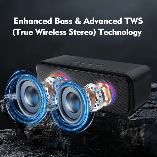 Sumvision Tekuno Portable Bluetooth Speaker True Wireless Stereo Speakers Chroma LED 24Hr 1200mAh Long Life Battery Bluetooth 5.3 USB C Fast Charge Enhance Bass Drop Protect UK Design UK Tech Support - Image 2