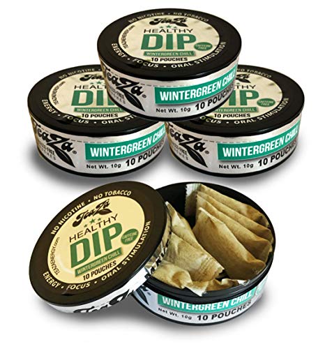 TeaZa Herbal Energy Pouches - Wintergreen Chill (Caffeine Free) - 4 Cans - Nicotine-Free and Tobacco-Free Herbal Snuff - Great Tasting & Refreshing Tobacco Alternative - Thumbnail 2