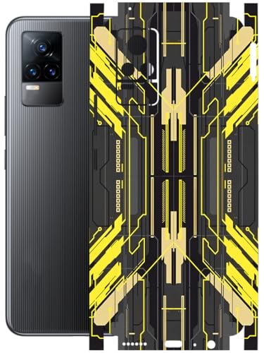 Image of AtOdds - Full Body Back Screen Guard Protector Film - Lamination Wrap Skin Sticker Compatible with VIVO Y73 | Scratchproof Matte Finish (Cyber Yellow)