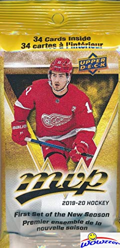 2019/20 Upper Deck MVP NHL Hockey Awesome Factory Sealed JUMBO FAT PACK with 34 Cards including One HIGH SERIES SHORT PRINT! Your Brand New 2018/19 Hockey Collection Starts Here! WOWZZER!