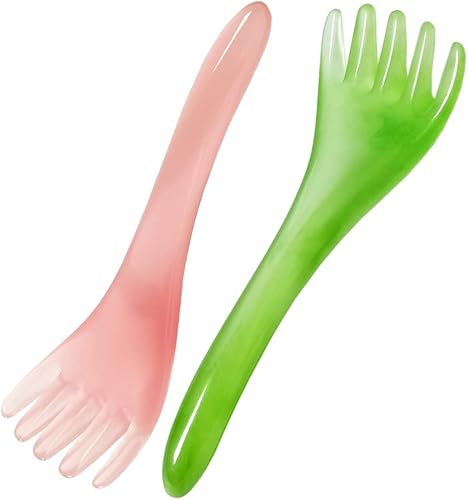 Masajeador de cuero cabelludo, herramienta de masaje de cabeza y cuerpo, material de resina, portátil, alivio del estrés, técnica de raspado