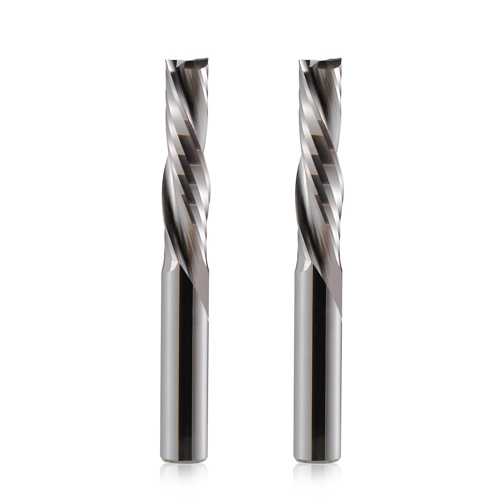 Fresa de vástago de compresión CNC de 4 mm, 2 piezas, 2 unidades, 2 flautas, fresa de ranura en espiral, 25 mm, longitud de corte arriba y abajo, fresadora en espiral, broca VHM, fresa para madera,