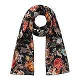 Hamzah Fular de Seda Natural Estampado – Pañuelo 180x65 cm Diseñado en España, Inspirado en Arte de William Morris (Aubrey)