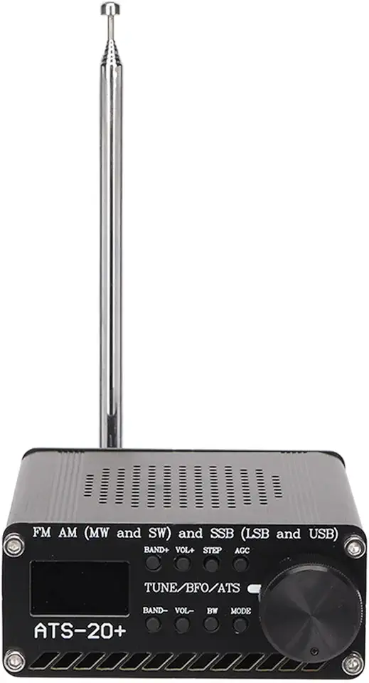 ATS-20 Si4732 Receptor de rádio de banda completa, receptor de banda FM AM LW SW World com alto-falante, antena, caixa de liga de alumínio, receptor de rádio portátil de ondas curtas para acampamento