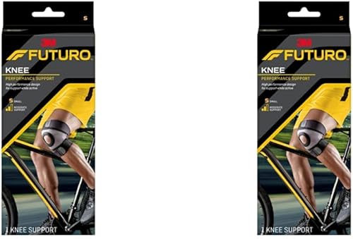 FUTURO -382254015024 Rodillera de rendimiento, ideal para apoyo general y ejercicio, transpirable, pequeño, negro (paquete de 2)