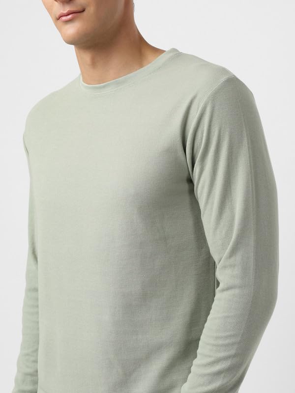 Image of UrbanMark Mens Regular Fit Round Neck Full Sleeves Solid T Shirt