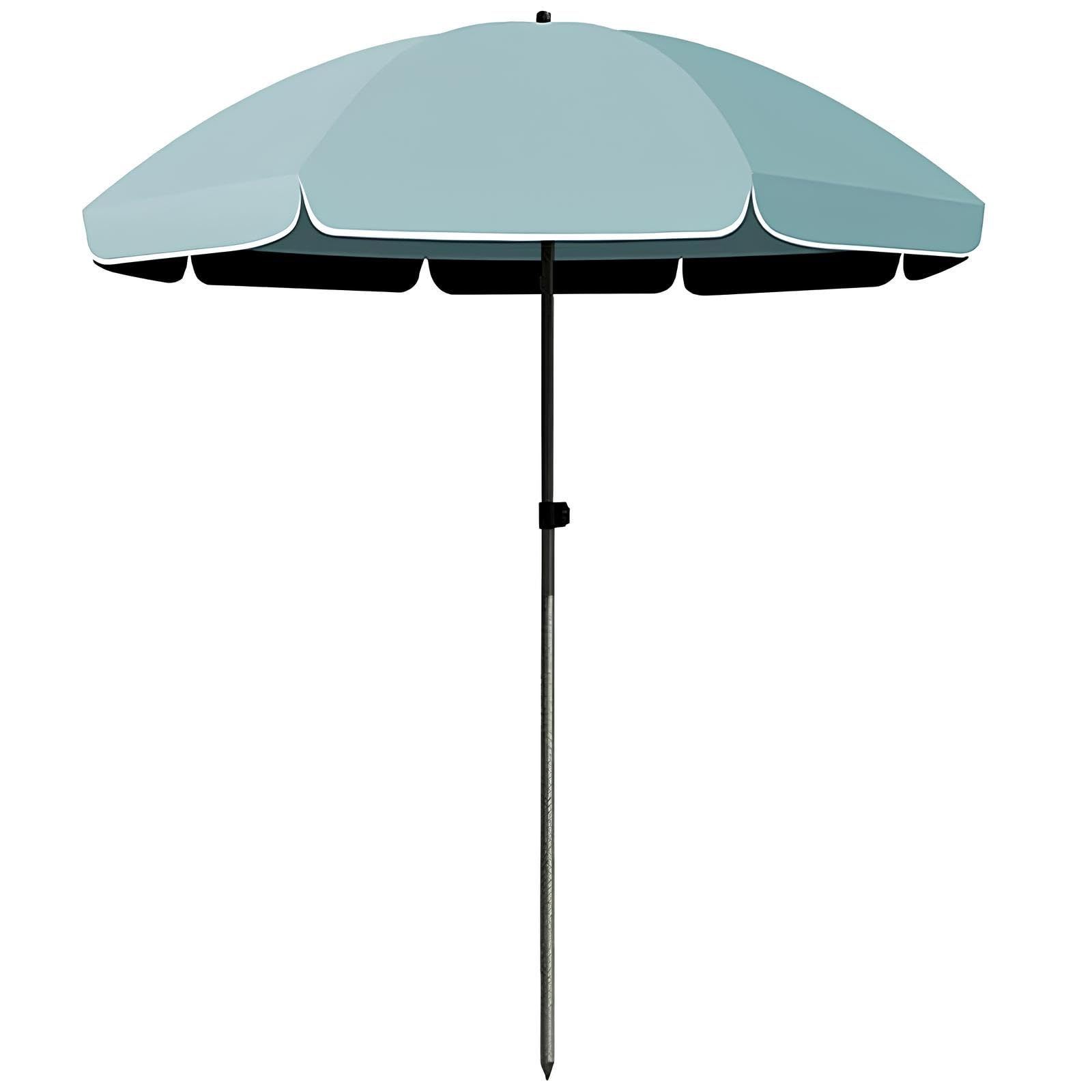 Parasol de Plage, Tente Anti-UV, Parasol Inclinable Exterieur, Parasol de Jardin Facile à Installer et à Transporter pour Plage, Balcon & Terrasse(Blue,2.0m/6.6ft)