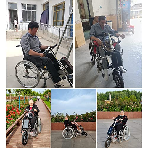 Foto von ATAAY Tragbares und Komfortables 48-V-500-W-Rollstuhl-Zuggerät Elektrischer Rollstuhl-Umbausatz Reichweite 85 km 3-Gang-einstellbare 12-Zoll-Räder LCD-Display Geeigneter manueller Wheelc
