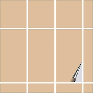 FoLIESEN Adhesivo para azulejos de baño y cocina, 10 x 20 cm, 20 unidades, color amarillo azafrán mate