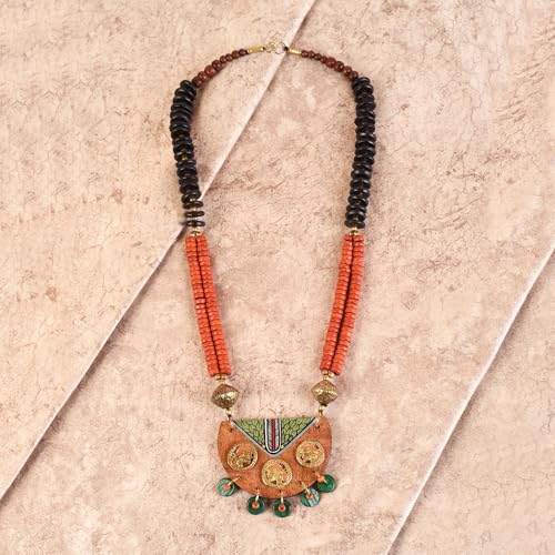 Image of AAKRITI ART CREATIONS Handcrafted Tribal Dhokra Necklace Collection | Royal, Pharaoh & Butterfly-Inspired Artisan Brass Statement Jewelry | Ethnic, Elegant & Artistic Necklaces for Women