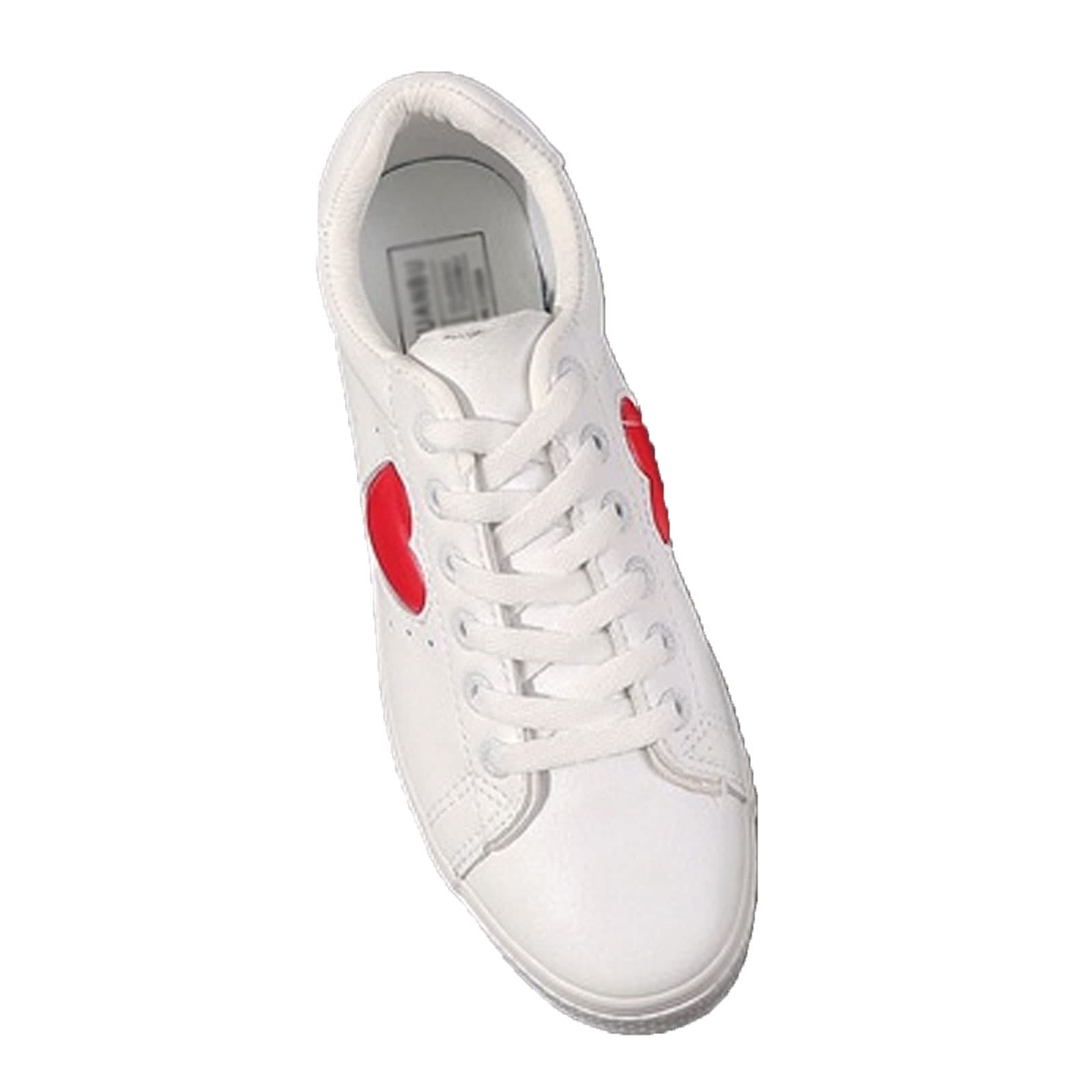 Zapatillas de Tai-chi antideslizantes GUOANFG con diseño de corazón en lona blanca