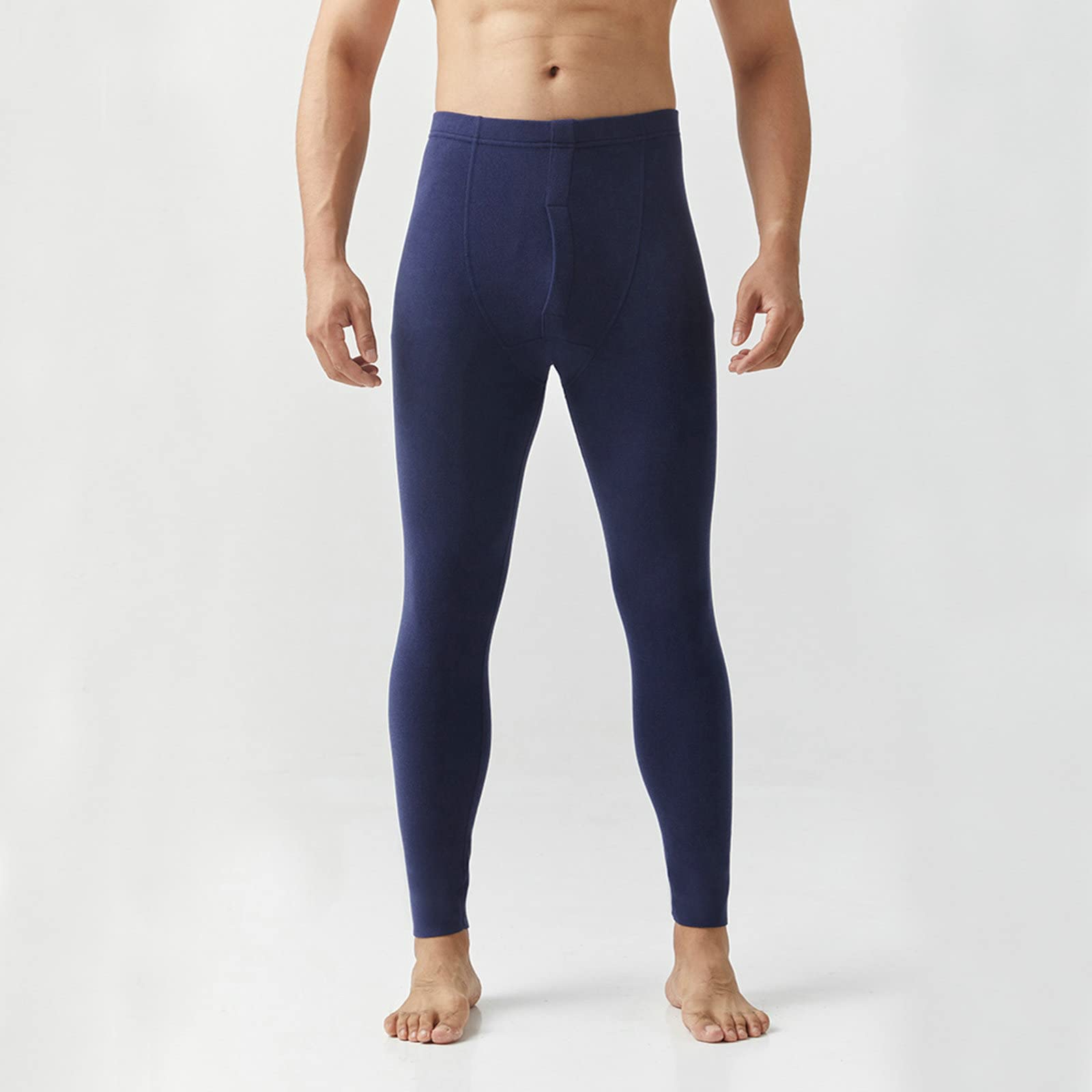 Daesar - Conjunto Ropa Interior Hombre,Ropa Interior Térmica de Poliéster Termica Hombre Manga Larga Azul Marino