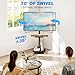 Rfiver Rolling TV Stand with Shelf for 32 to 55 60 Inch TVs up to 88lbs, Height Adjustable Mobile TV Stand with Wood Base, Space-Saving Design TV Cart Floor Stands for Living Room, Bedroom, Corner