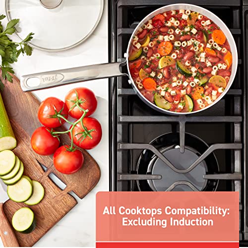 T-Fal Fresh Gourmet Recycled Aluminum Ceramic Nonstick Sauce Pan With Lid 3 Quart Cookware, Pots And Pans, Dishwasher Safe Grey #TOP5
