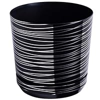 Pot De Fleurs DEKOR 011-Or Brillant - Élégant, Léger, Plastique Recyclé, Avec Soucoupe Intégrée