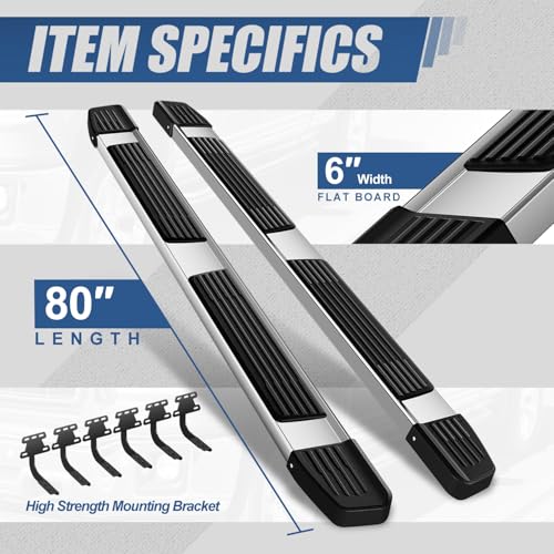 Estribos laterales 6 pulgadas para Dodge Ram 1500 miniatura 3