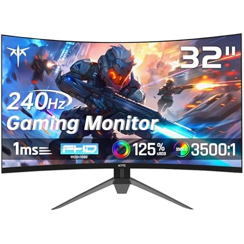 KTC 32 Inch 240Hz Curved Gaming Monitor, FHD 1500R HDR PC Monitor, H32S17F