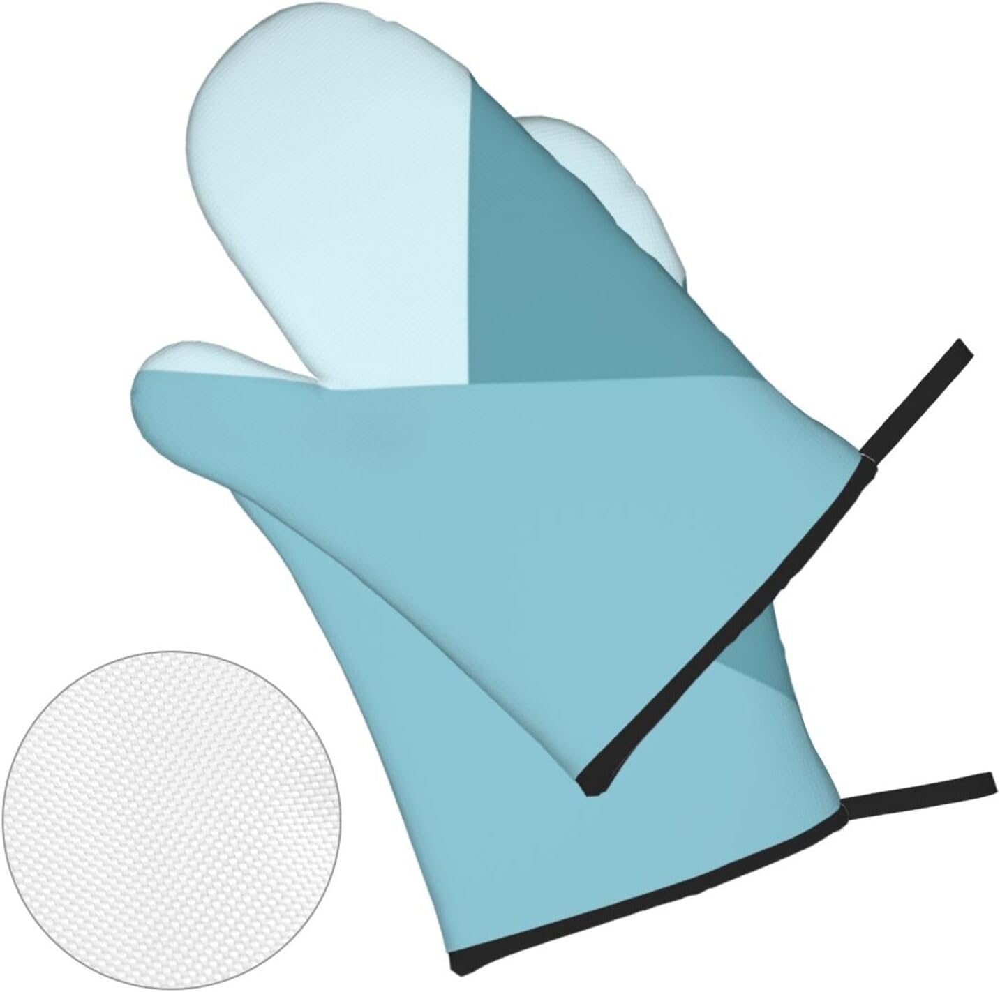4 Pieces Oven Mitt and Pot Holder Sets, Light Aqua Teal Green Ocean Blue Oven Mitts Set Heat Resistant Baking Gloves Kitchen Microwave for Cooking, BBQ