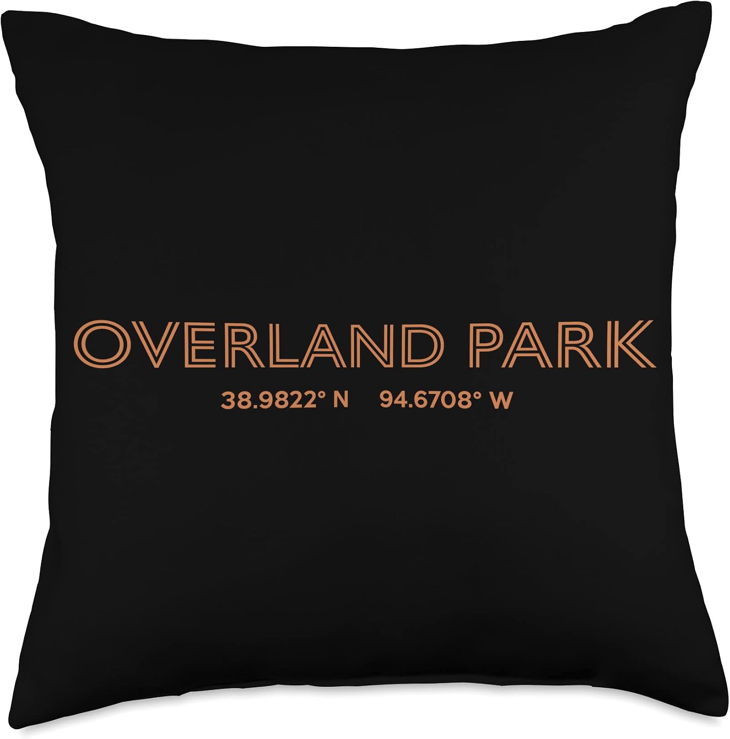 Minimalist Overland Park Gift For Men &amp; Women USA City Coordinates-US Overland Park Throw Pillow, 18x18, Multicolor